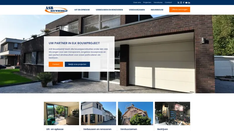 Website van A.S.R. Bouwbedrijf BV