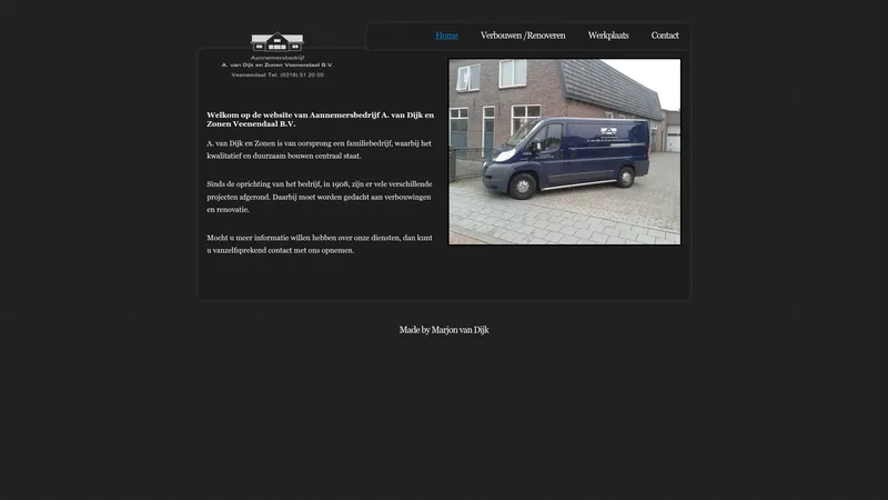Website van A. van Dijk en Zonen Veenendaal B.V.