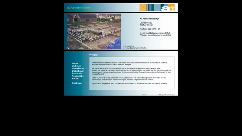 Website van A3 Aannemersbedrijf