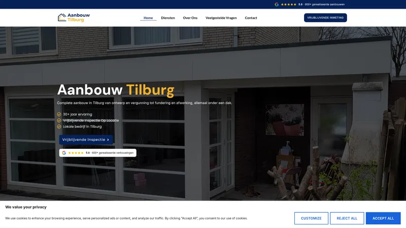 Website van Aanbouw Tilburg