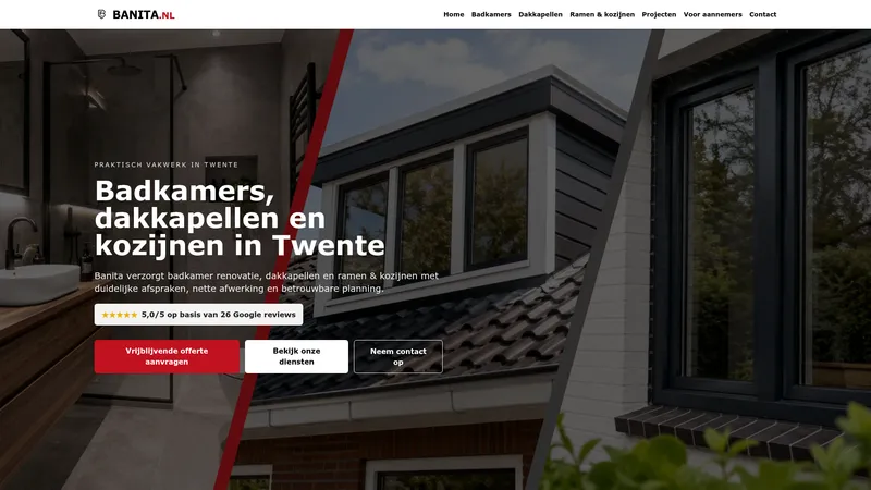 Website van Aannemer Banita Bv
