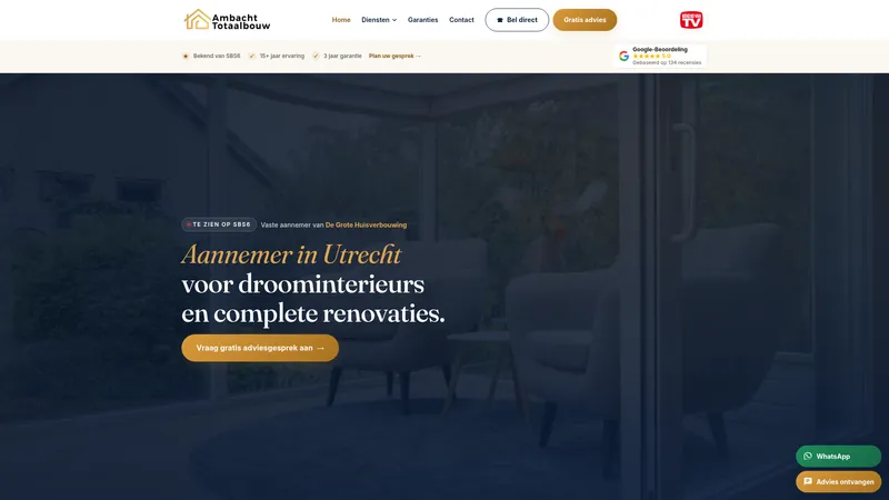Website van Aannemer Utrecht | Ambacht Totaalbouw
