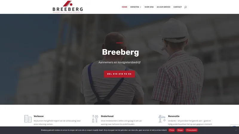 Website van Aannemers- en loodgietersbedrijf Breeberg
