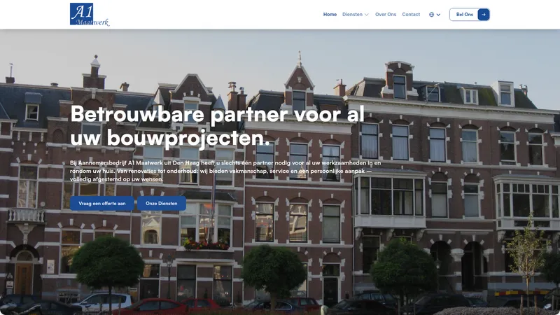 Website van Aannemersbedrijf A-1 Maatwerk