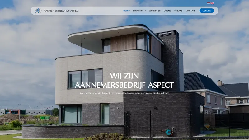 Website van Aannemersbedrijf Aspect