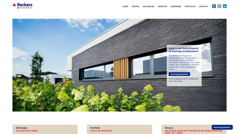 Website van Aannemersbedrijf Beckers B.V.