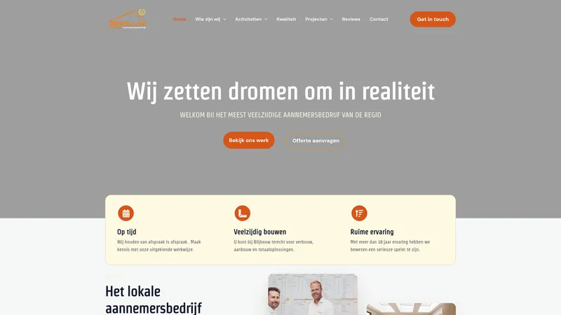 Website van Aannemersbedrijf Blijbouw