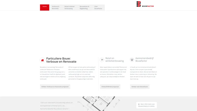 Website van Aannemersbedrijf Bouwfactor B.V.
