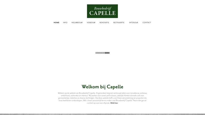 Website van Aannemersbedrijf Capelle B.V.
