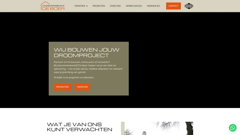 Website van Aannemersbedrijf De Boer