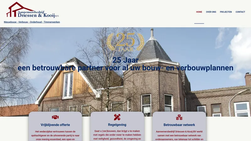 Website van Aannemersbedrijf Driessen & Kooij B.V.