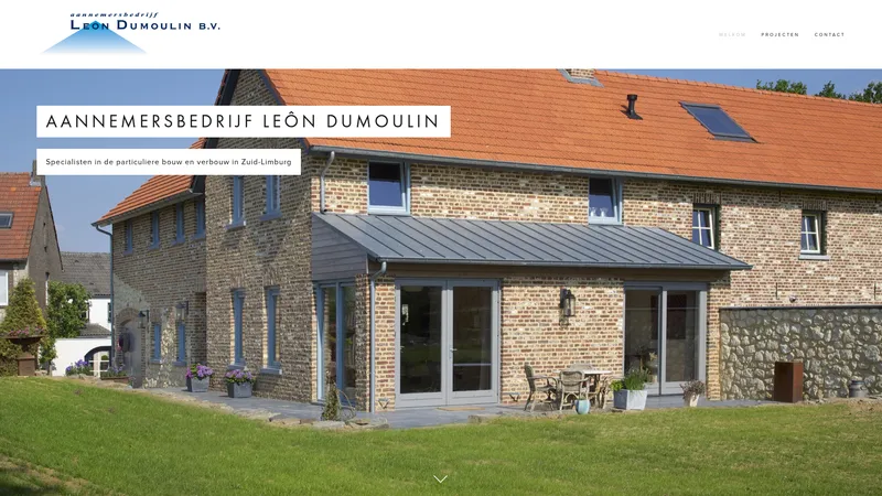Website van Aannemersbedrijf Dumoulin