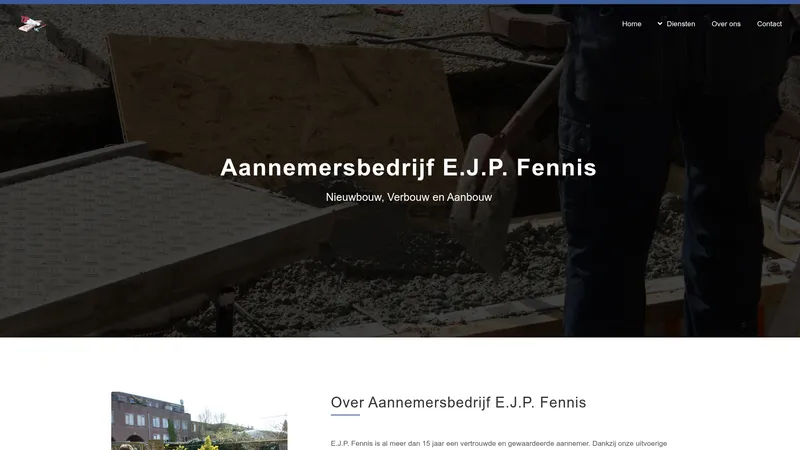 Website van Aannemersbedrijf E.J.P. Fennis