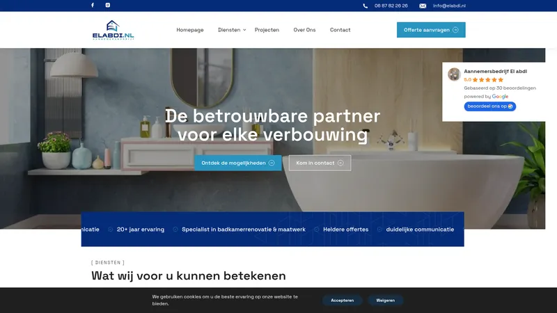 Website van Aannemersbedrijf El abdi
