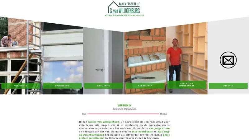 Website van Aannemersbedrijf G. van Willigenburg