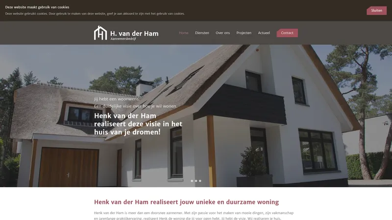 Website van Aannemersbedrijf H. van der Ham