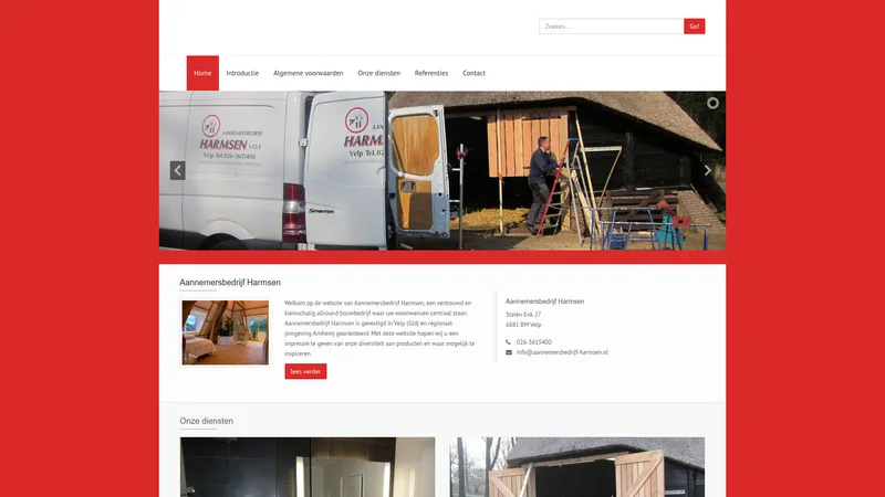 Website van Aannemersbedrijf Harmsen