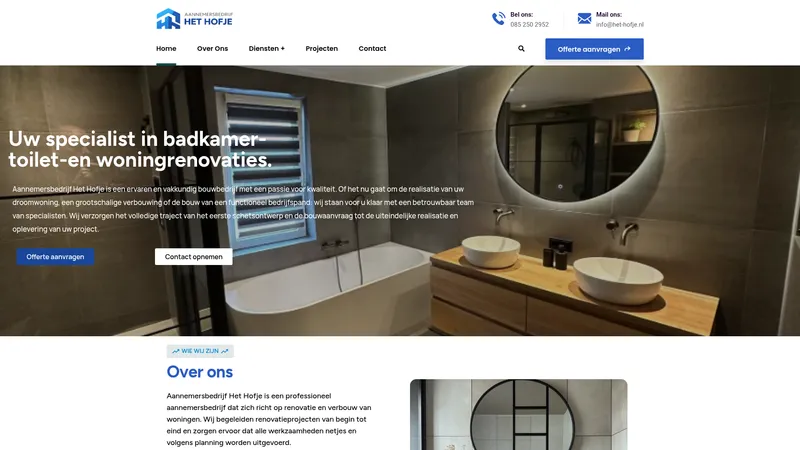 Website van Aannemersbedrijf Het Hofje