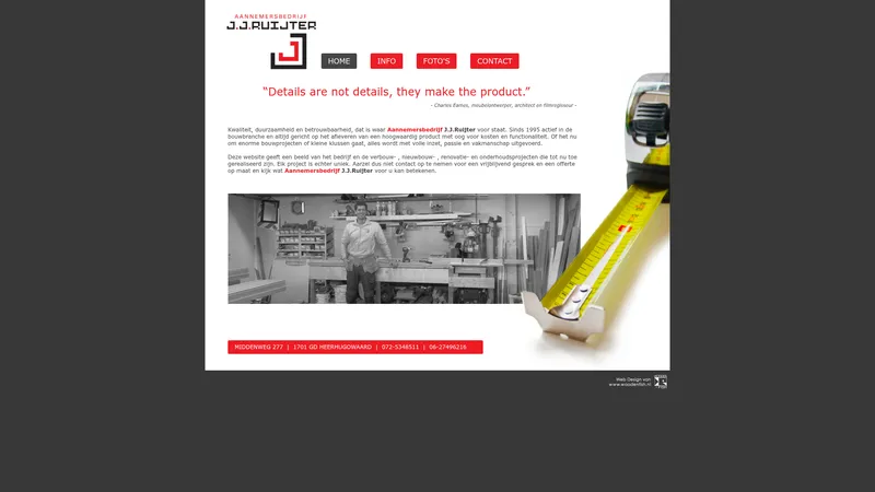 Website van aannemersbedrijf J.J.Ruijter