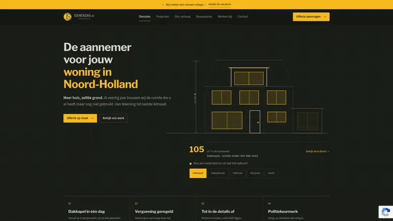 Website van Aannemersbedrijf J.S. Siemensma