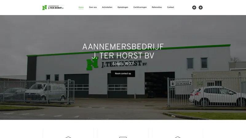 Website van Aannemersbedrijf J ter Horst BV