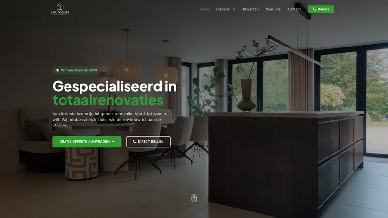 Website van Aannemersbedrijf JVA Gockel - Aannemer Breda