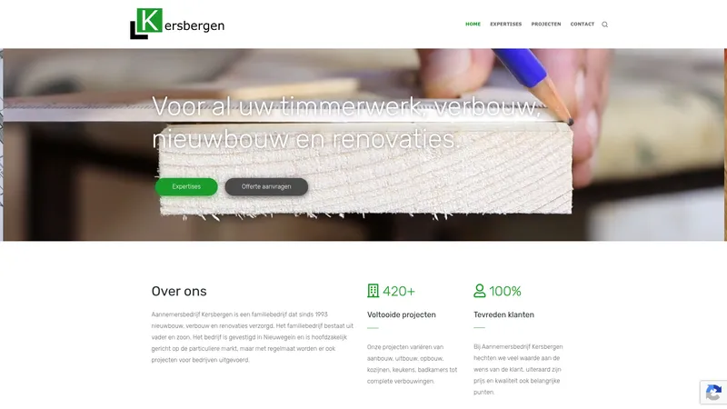 Website van Aannemersbedrijf Kersbergen