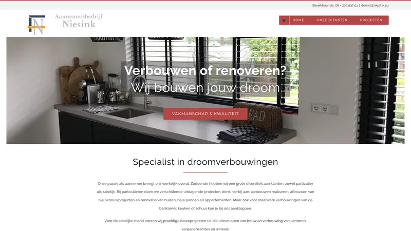 Website van Aannemersbedrijf Niesink