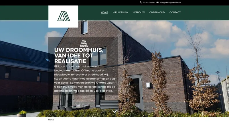 Website van Aannemersbedrijf Rob Laan