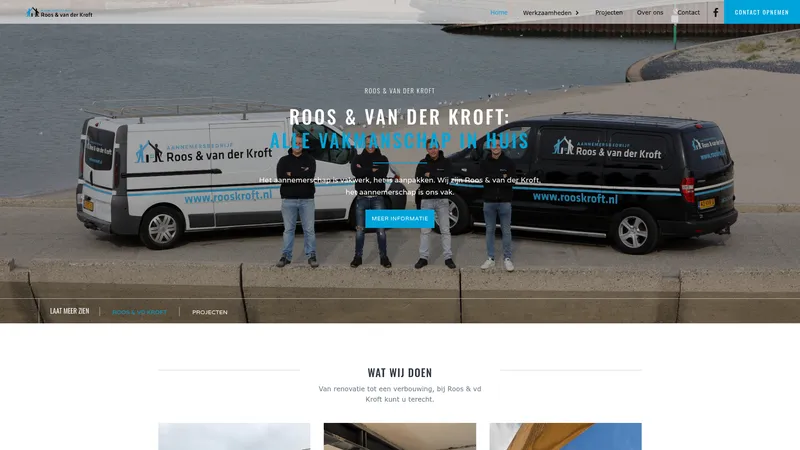 Website van aannemersbedrijf Roos & van der Kroft
