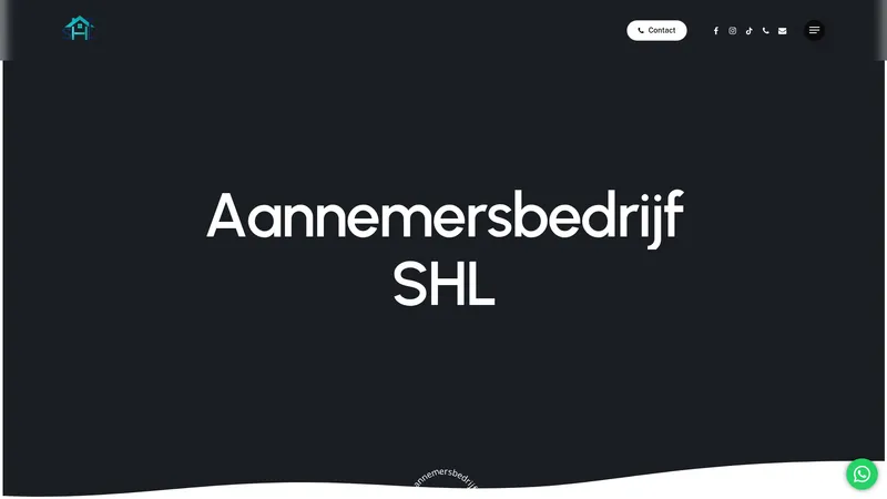 Website van Aannemersbedrijf SHL