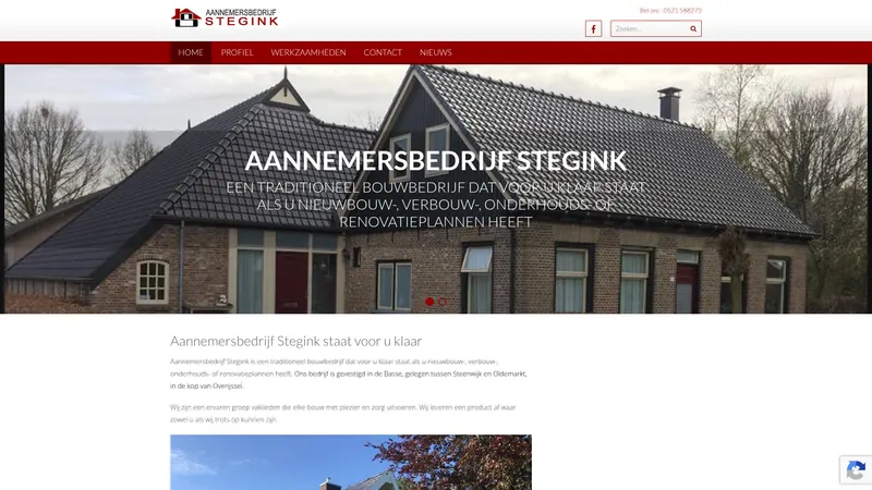 Website van Aannemersbedrijf Stegink