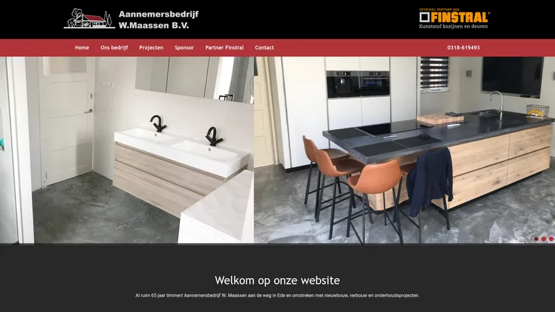 Website van Aannemersbedrijf W. Maassen B.V.