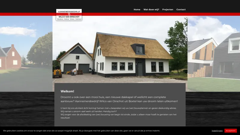 Website van Aannemersbedrijf Wilco van Oirschot