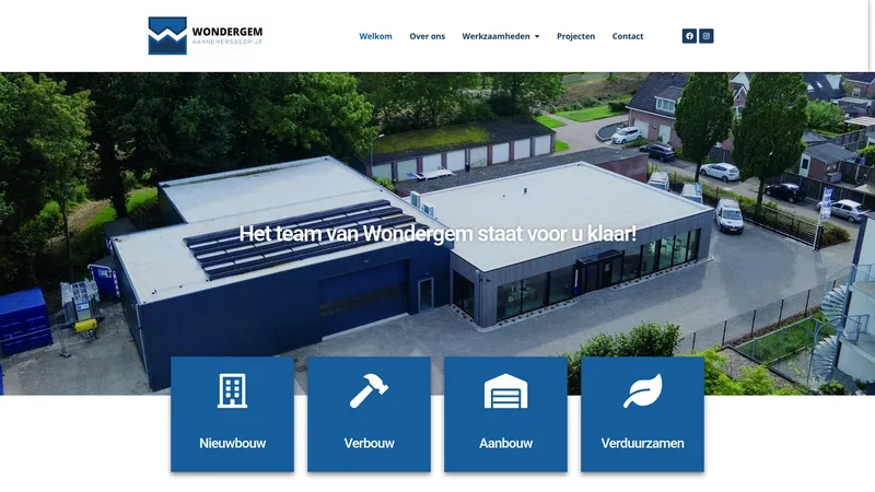 Website van Aannemersbedrijf Wondergem B.V.