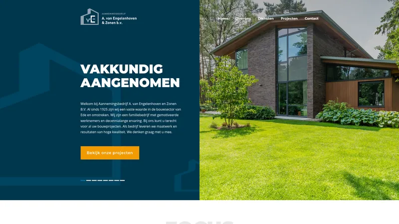 Website van Aannemingsbedrijf A. van Engelenhoven & Zn. B.V.