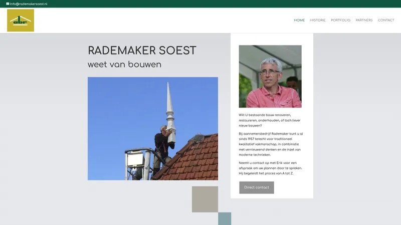 Website van Aannemingsbedrijf B. Rademaker