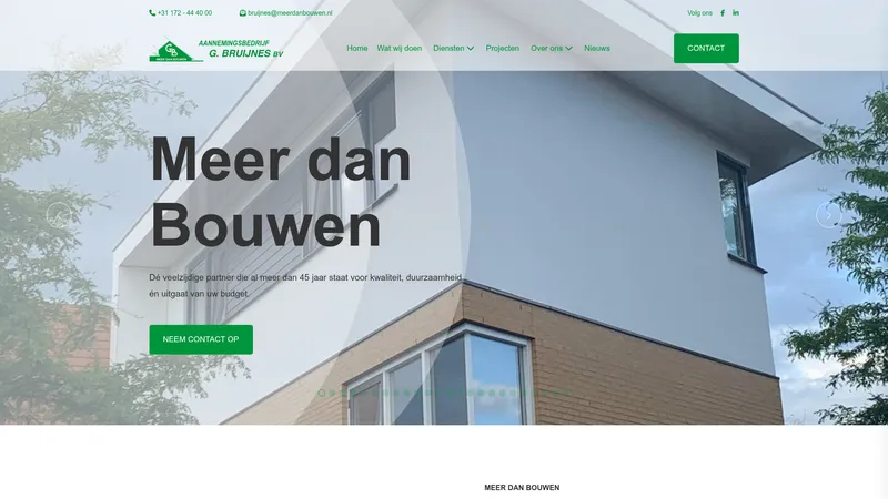 Website van Aannemingsbedrijf G. Bruijnes B.V.