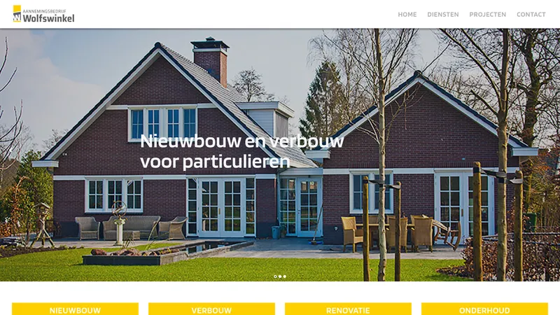 Website van Aannemingsbedrijf M G Wolfswinkel BV