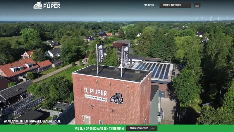 Website van Aannemingsbedrijf Pijper