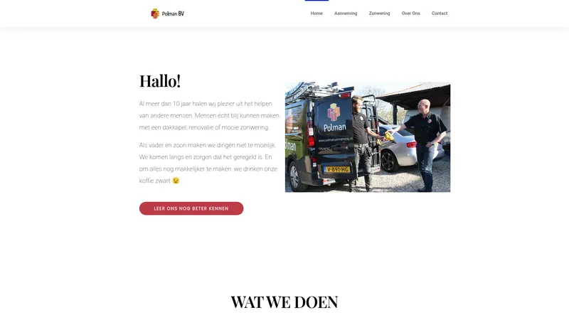 Website van Aannemingsbedrijf Polman B.V.