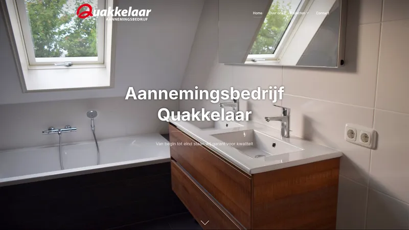Website van Aannemingsbedrijf Quakkelaar