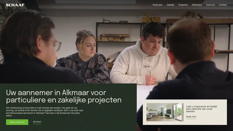 Website van Aannemingsbedrijf Schaaf-Alkmaar bv