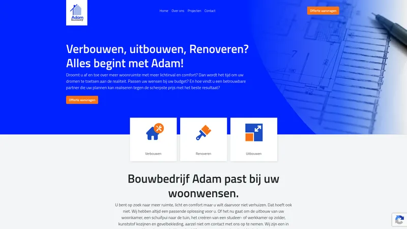 Website van Adam Service Twente