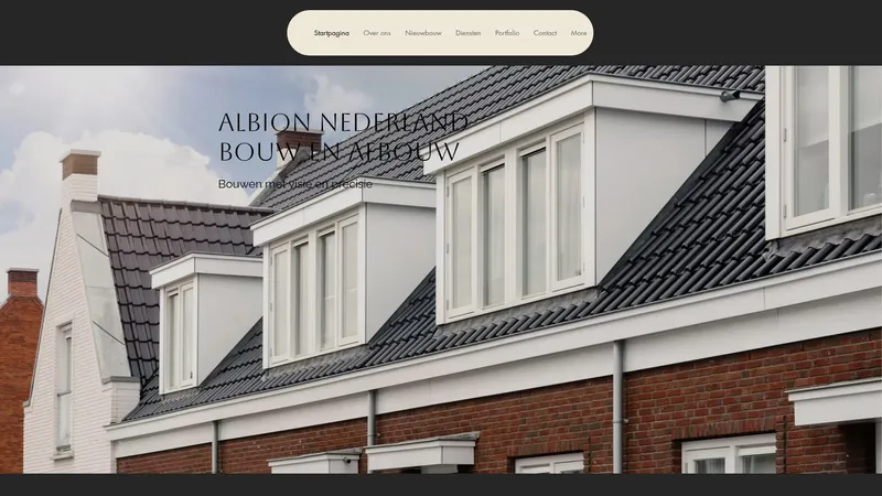 Website van Albion Nederland Aannemerdiensten
