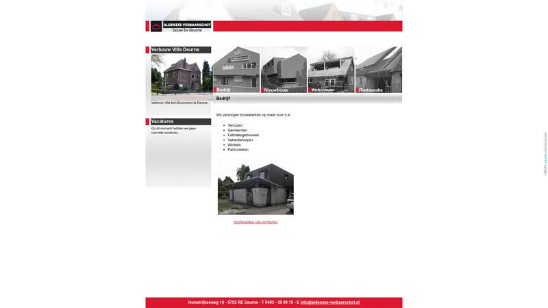 Website van Aldenzee Verbaarschot Bouw B.V.