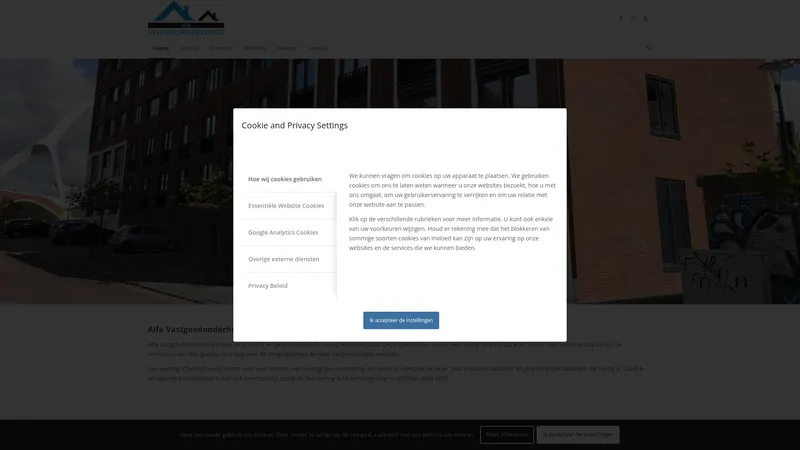 Website van Alfa vastgoedonderhoud