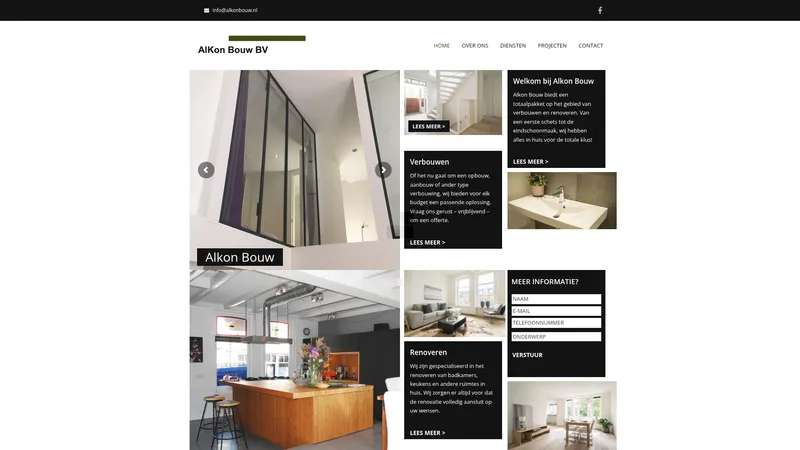 Website van Alkon Bouw BV