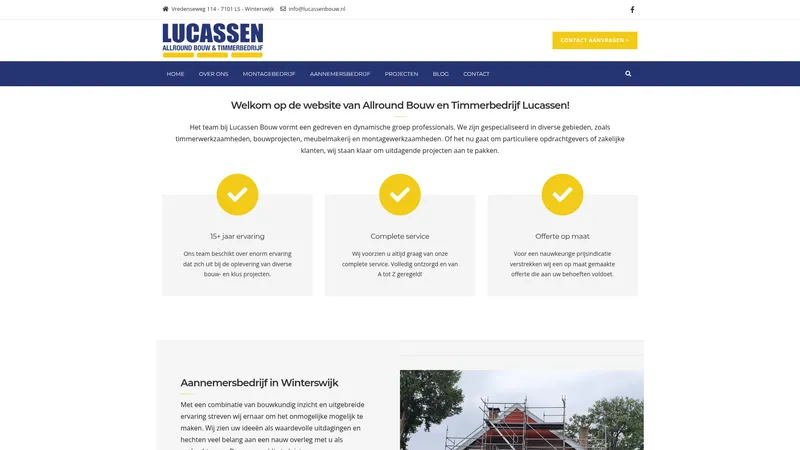 Website van Allround bouw & timmerbedrijf lucassen