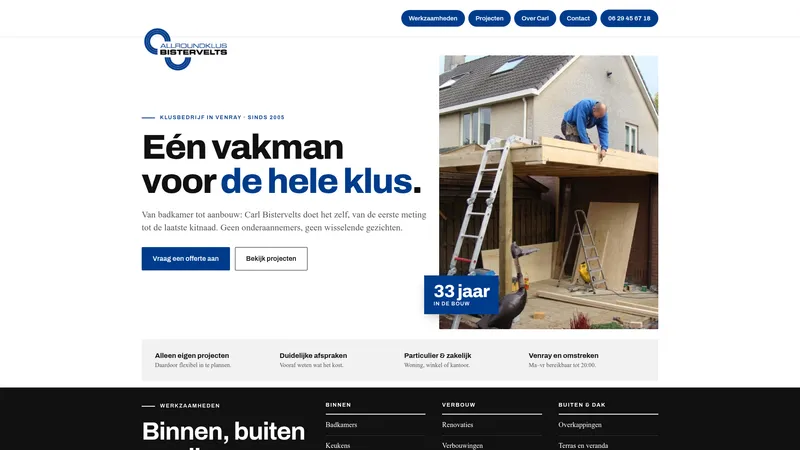Website van Allroundklus Bistervelts
